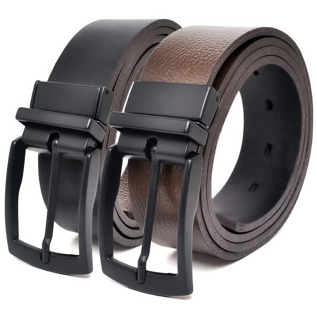 Cinto Masculino 100% Couro Legítimo Dupla Face 2 Em 1 Social Moderno Premium