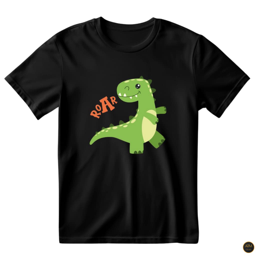Camisa Unissex Infantil E Adulto Dino Dinossauro Verde Roar Camiseta 100% Algodão - Envio Imediato