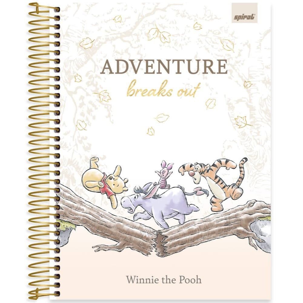 Caderno Universitário Capa Dura 10 Matérias, 160 Folhas, Ursinho Pooh, Adventure