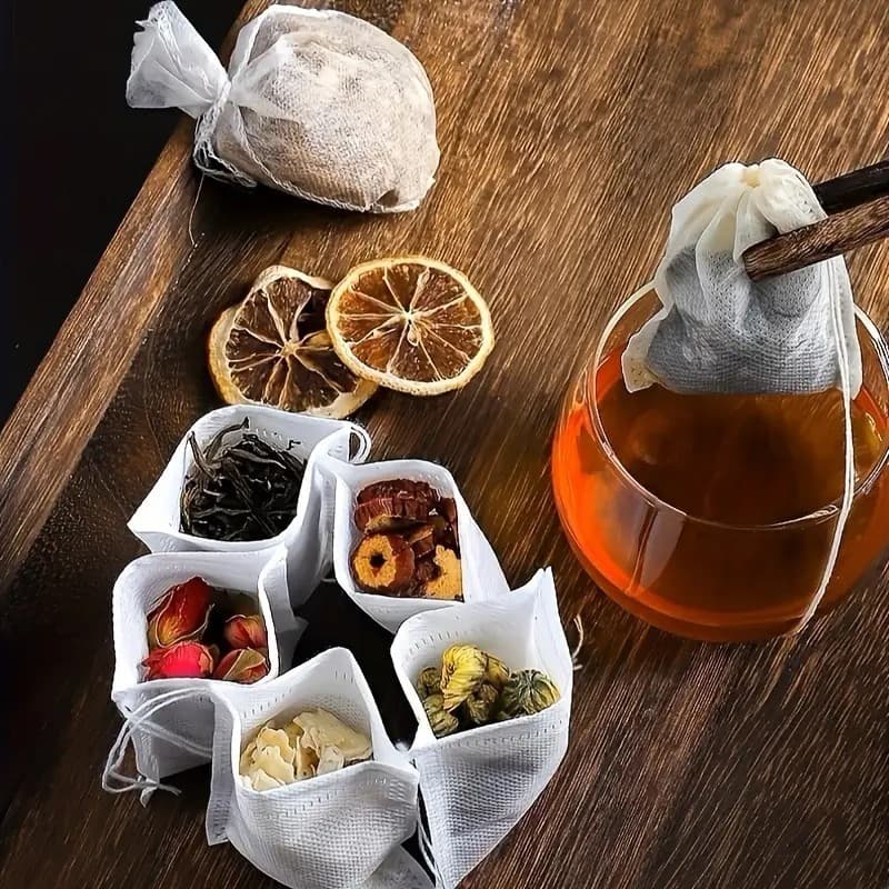 Saquinhos Infusores para Chá, Café, Ervas e Especiarias 100 Unidades 8x10cm Biodegrad
