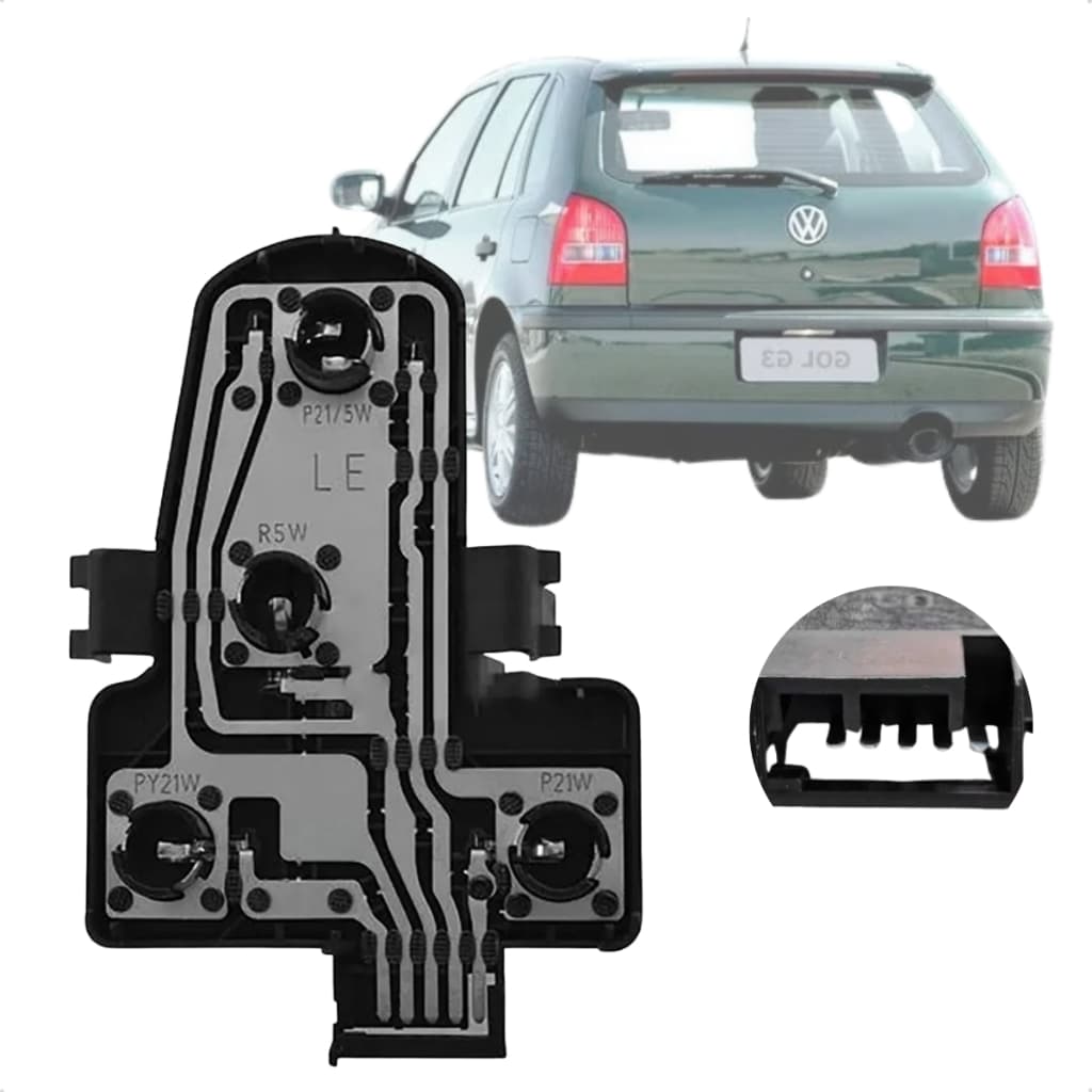 Circuito Tampa Soquete Lanterna Traseira Vw Gol G3 99/05 Lado Esquerdo
