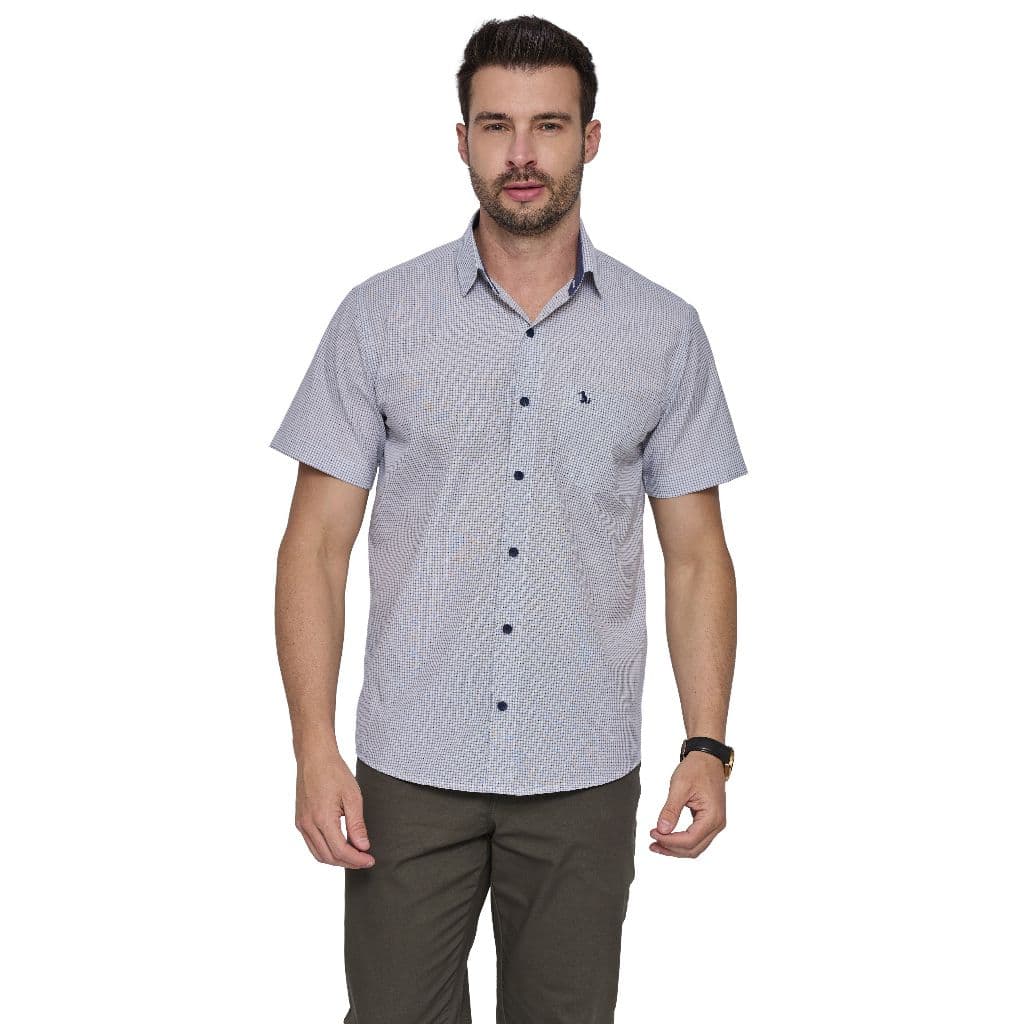 Camisa Social Tecido Maquinetado Amil Mc Com Bolso Passa Fácil 1907