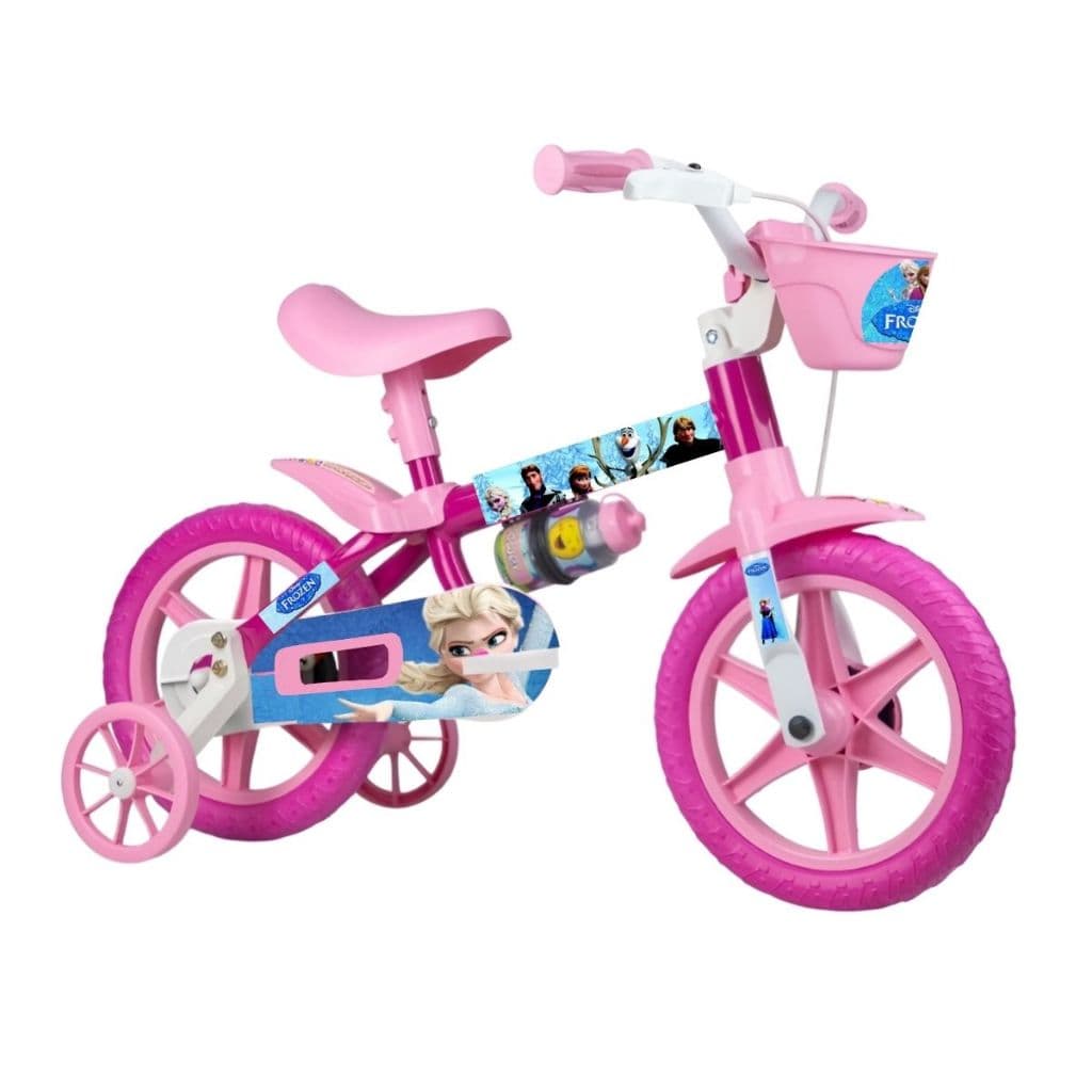 Bicicleta Infantil Frozen Aro 12 Rosa Menina Com Rodinhas
