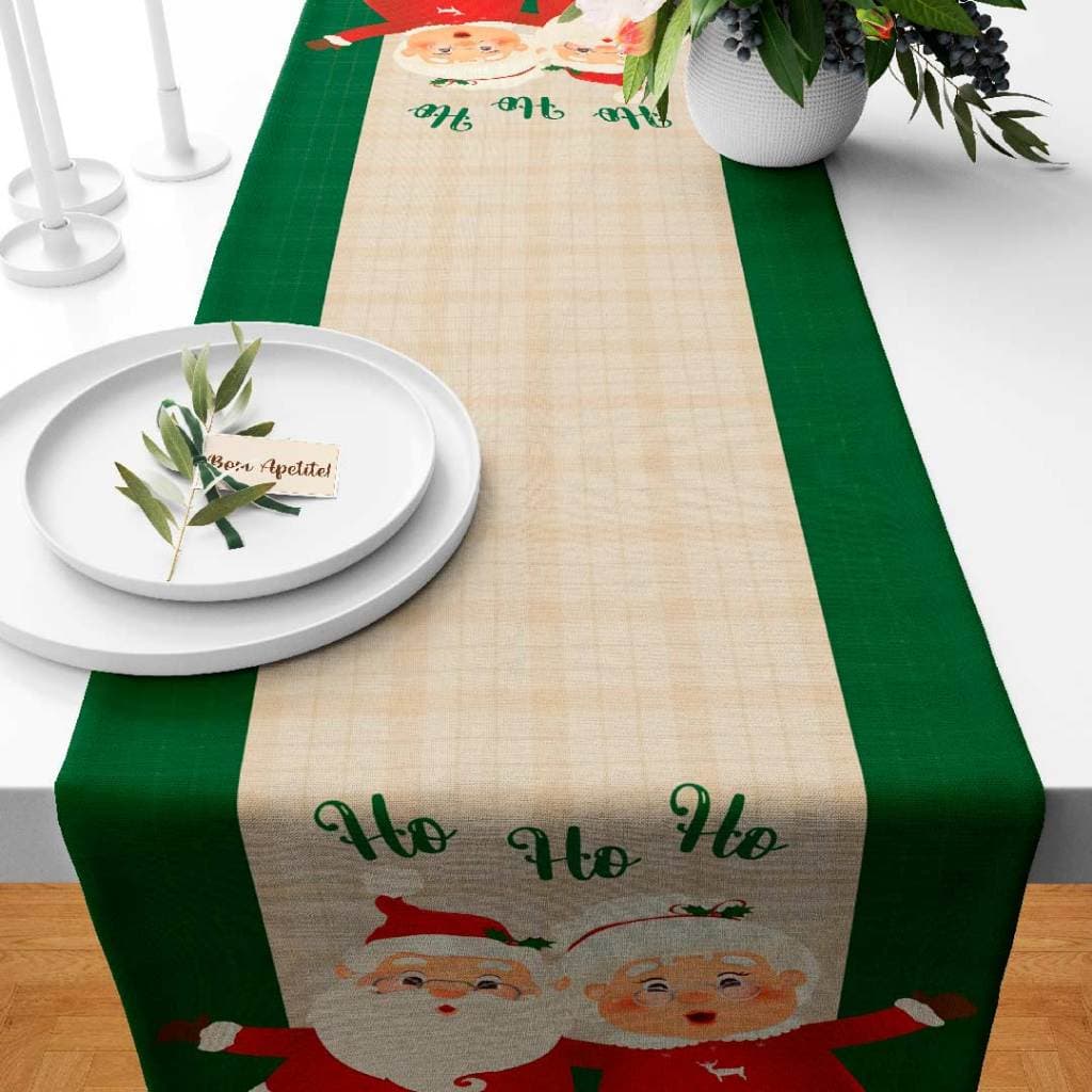 CAMINHO TRILHO DE MESA DECORAÇÃO DE NATAL 110X35CM PAPAI E MAMÃE NOEL ENVIO RÁPIDO!!