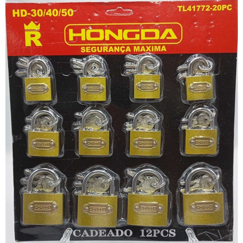 Cartela Cadeado 03 Chave Cada 30-40-50 Com 12 Unidades