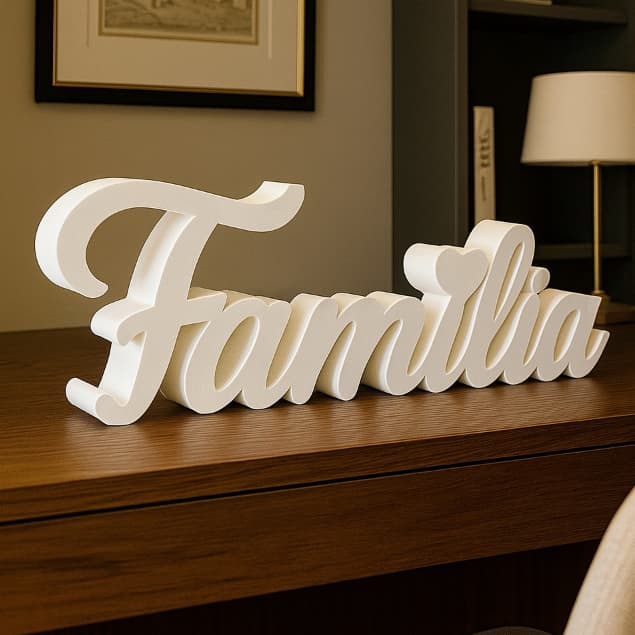 Letreiro Decorativo Família Moderno para Sala Quarto Escritório Ideal para Decoração de Casa e Presente Especial