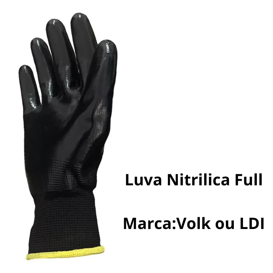 Luva Nitril Full/Pronyl Full Poliamida Com Revestimento Nitrilico Impermeavel Volk ou LDI