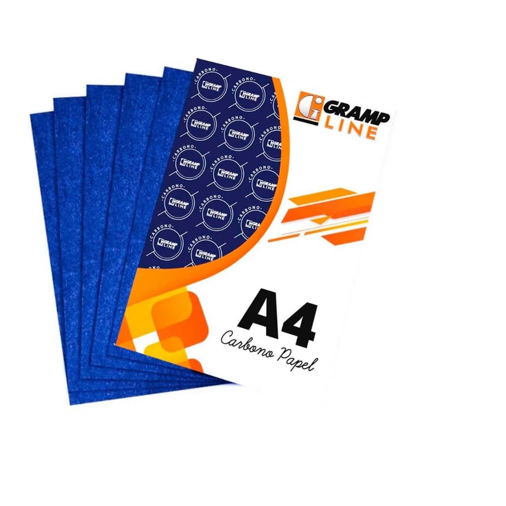 Kit Com 10 Folhas De Papel Carbono Para Papel A4 Cor Azul