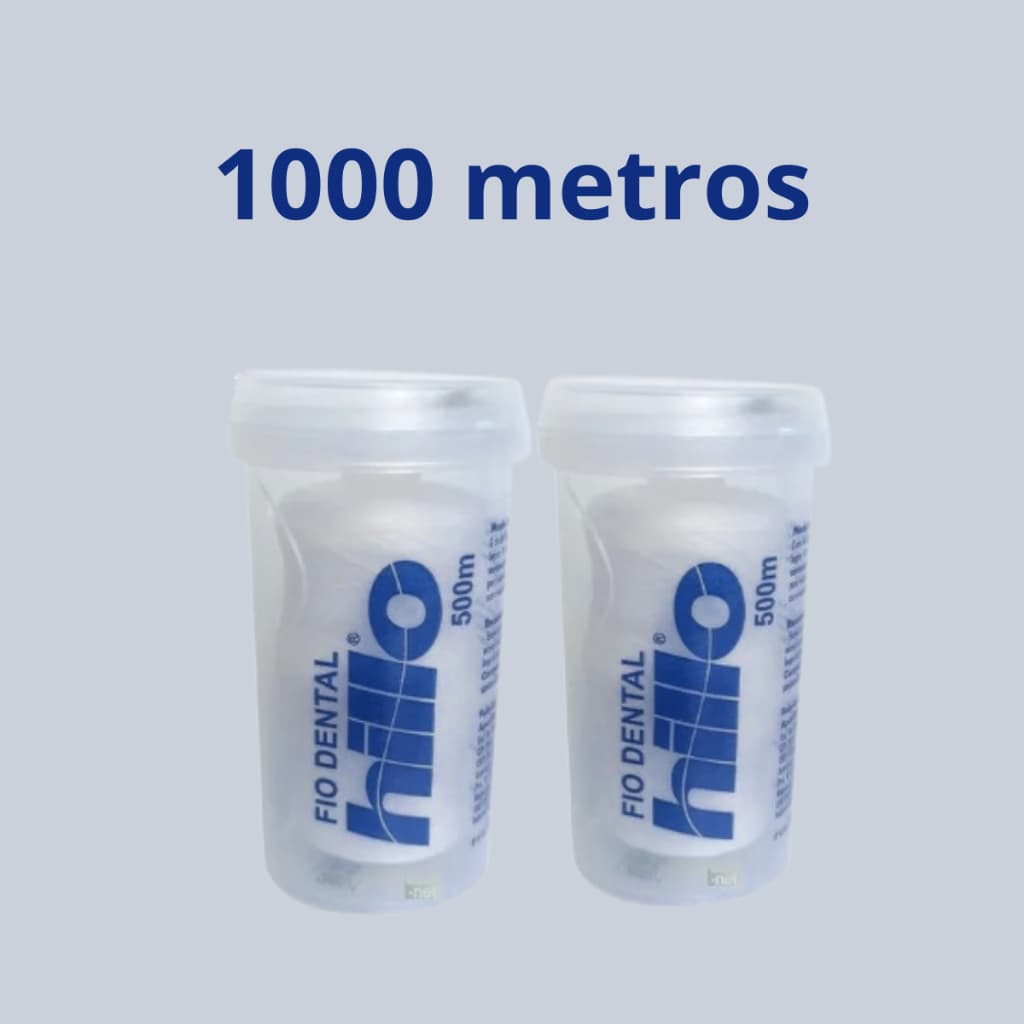 Fio Dental Hillo 1000 Metros Higiene Uso Profissional Saúde Bucal Remoção de Placas