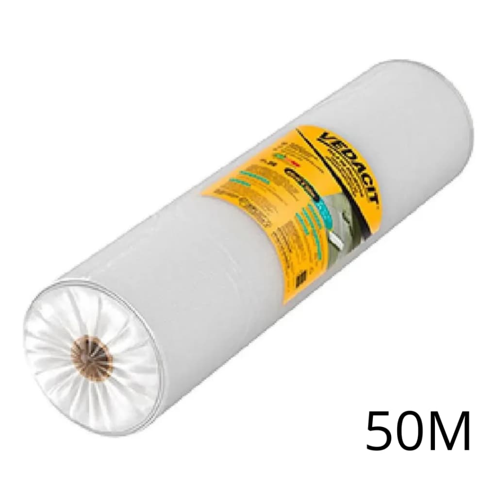 Tela de Poliéster Vedacit 49cm x 50m Rolo Fechado – Reforço para Impermeabilização