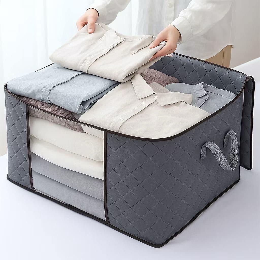 Saco Organizador para Cobertor Caixa Organizadora Casaco Guarda Roupa Grande Caixa de Roupas Anti-Poeira Umidade Armário