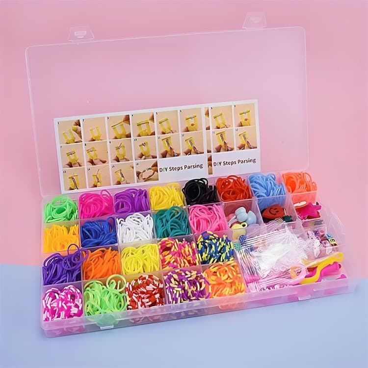 Kit de Elásticos Coloridos com Miçangas e Letrinhas – Faça Pulseiras Divertidas e Criativas Infantil