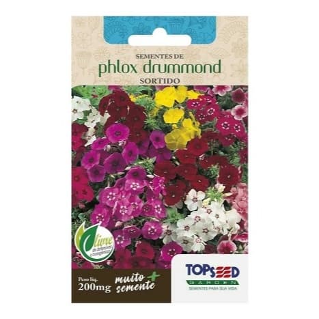 100 SEMENTES DE FLOR BEIJO - (PHLOX DRUMMOND) SORTIDO 200 MG TOPSEED (12361 - 08265)