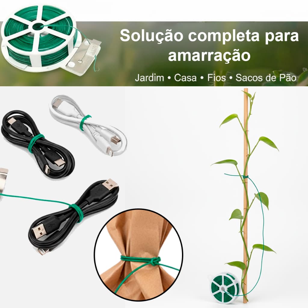 Fio Arame Amarração Plantas Jardim Vasos Treliça Galhos e Flores