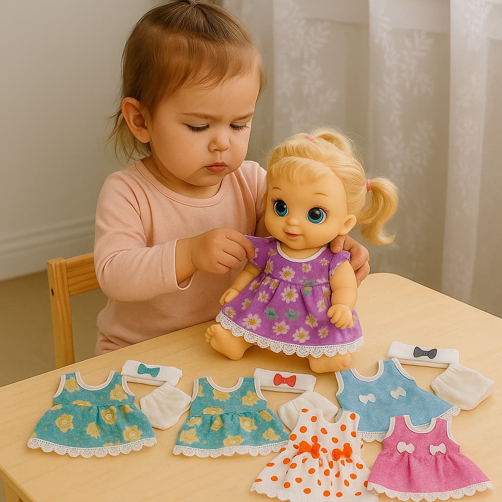 kit com 15 peças para boneca baby alive vestidos 25 a 30cm