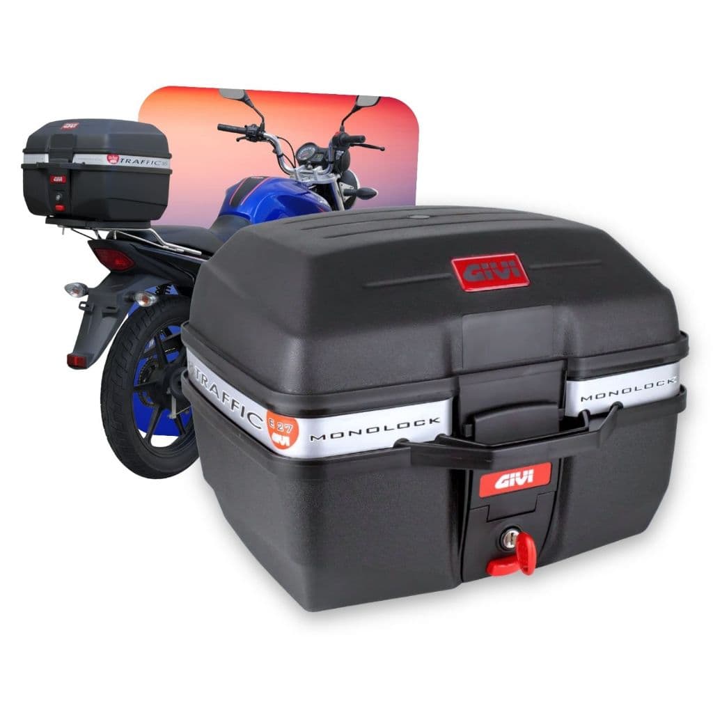 Baú Givi para moto Bauleto Traffic 27 Litros universal Monolock E27M