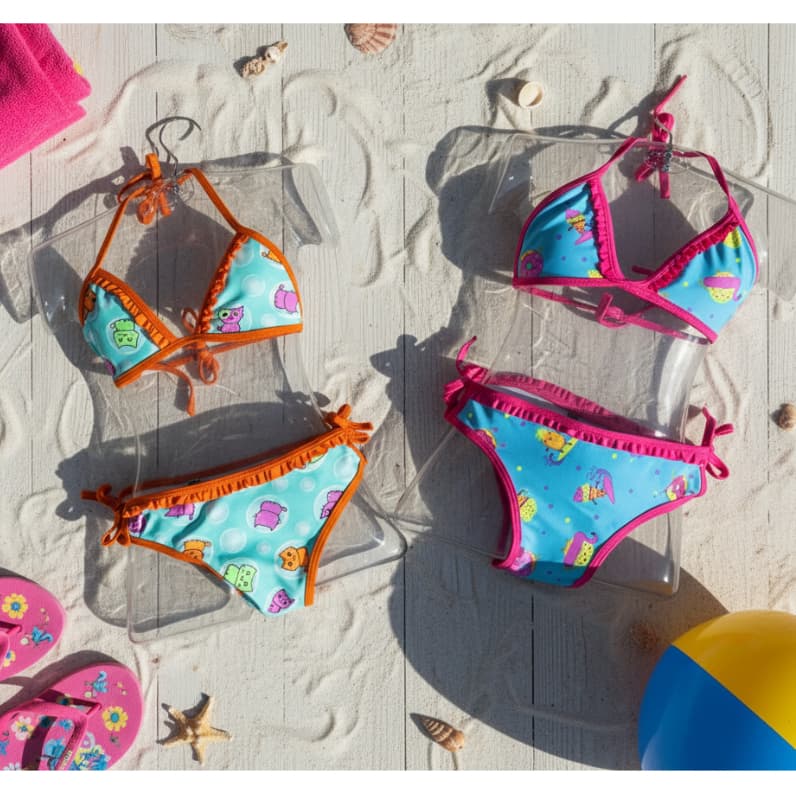 Biquíni Infantil Menina Criança Proteção Feminina Modelo Novo Moda Praia 2 a 6 anos