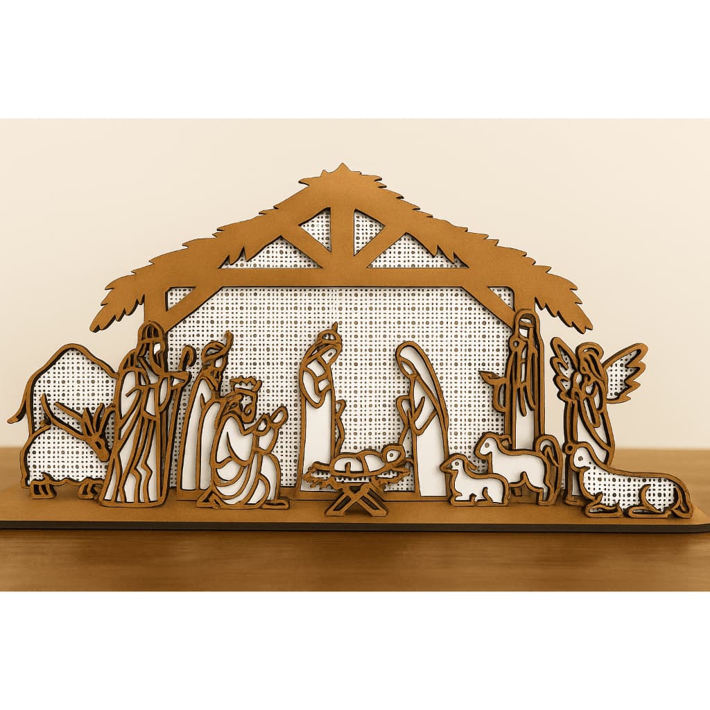 Presépio de natal detalhado e elegante, perfeito para decoração natalina