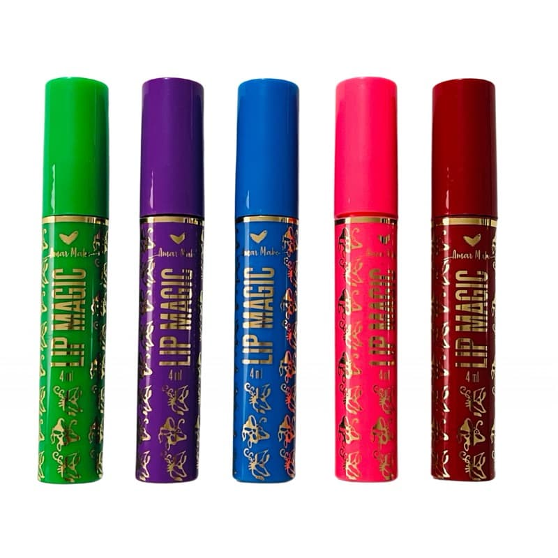 Batom Da Vovó LIQUIDO 24 Horas Lip Mágico Verde Fica Rosa Bella Femme Gloss Mágico