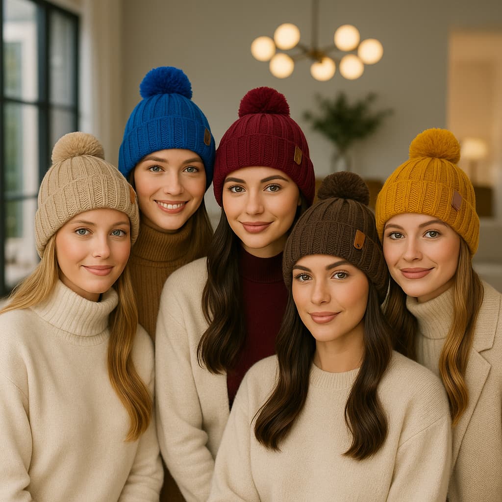 Gorro Feminino Com Pompom Touca Inverno Moda Lançamento Estilosa  Promoção