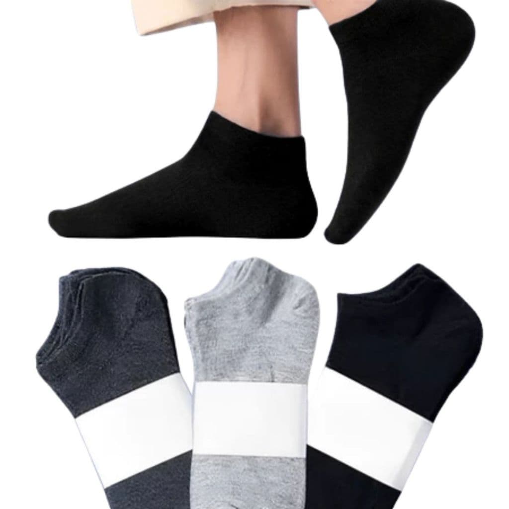 Kit até 24 Meias Invisíveis Unissex Cano Baixo - Preto, Branco e Cinza - Confortáveis e Discretas