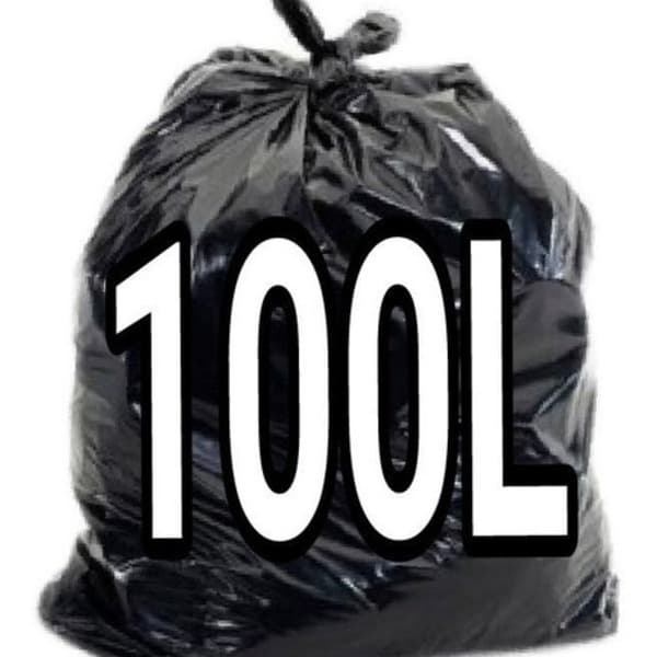 Saco De Lixo 100 Litros Suporta Até 20kg Boca Larga 25 Und Preto