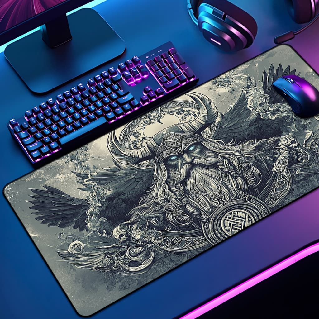 Mouse Pad Grande Gamer Vikings 65x30 70x35 80x35 90x40 90x50 120x60 Antiderrapante Borda Costurada
