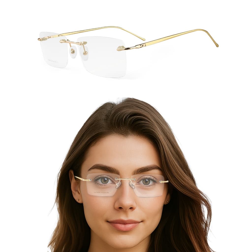 Armação De Oculos Feminina Sem Aro Parafusado Balgriff