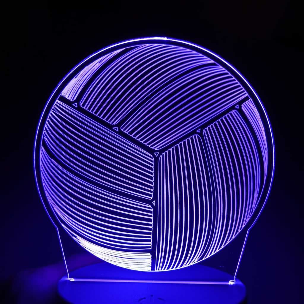 Abajur Luminária Bola de Vôlei Esporte Jogo Led 3D de Mesa ac0033 Presente Criativo Luz Noturna Decoração Acrílico USB