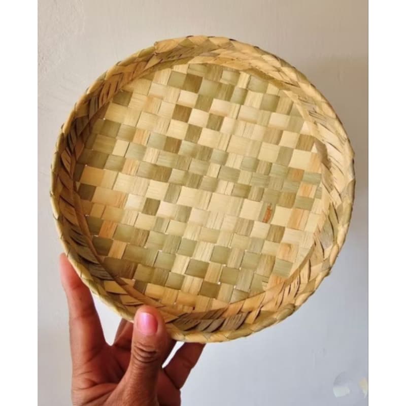 Peneira de palha FESTA JUNINA decorativa 20cm com borda de palha carnaúba Artesanal Boho Rústica Cozinha