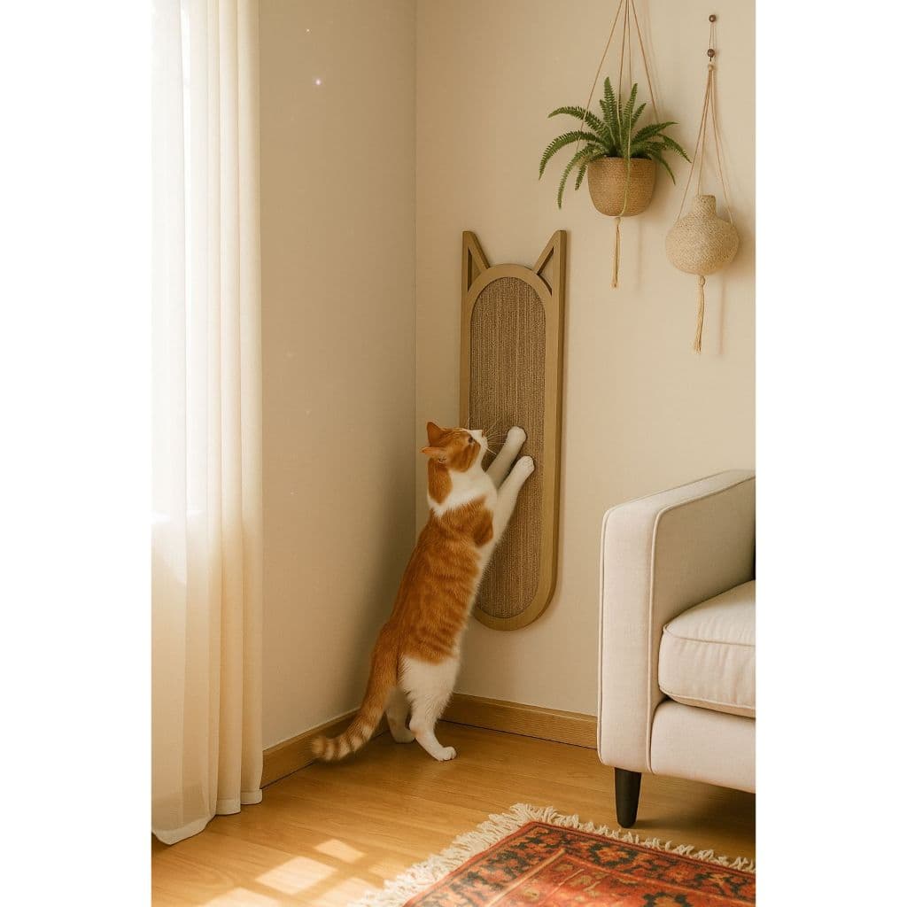 Arranhador Sisal Para Gato De Parede Mdf 60cm Madeira Cru