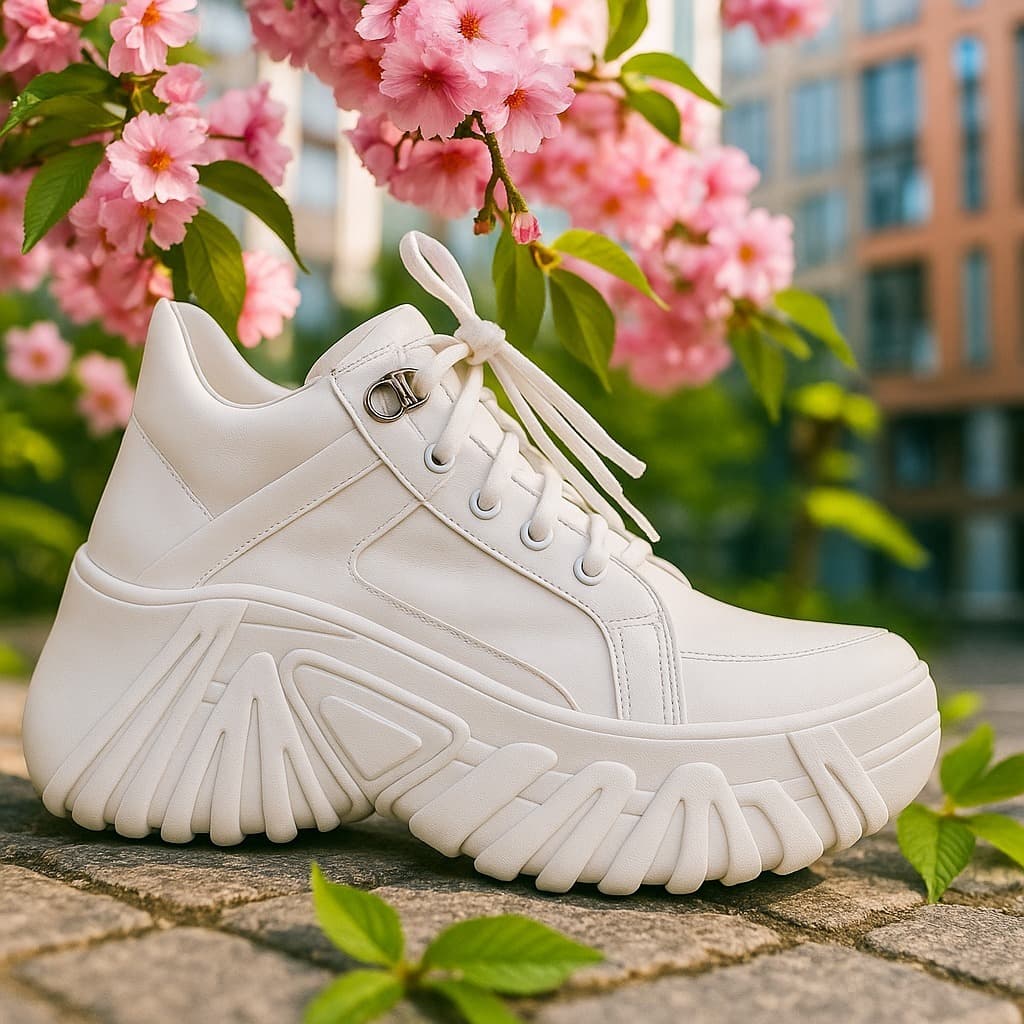 Tênis Feminino Buffalo Plataforma Envio Imediato Promoção Tenis Sneaker Casual Branco 7cm Altura