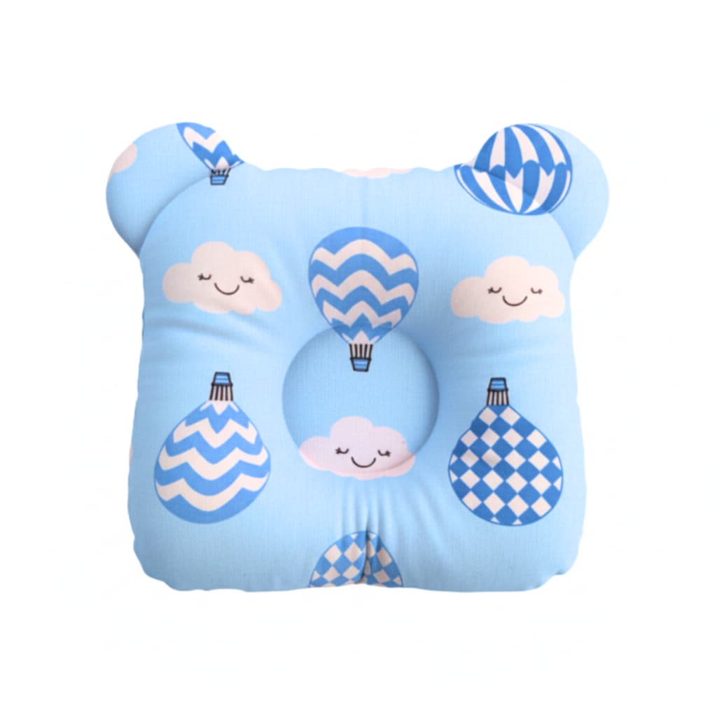 Travesseiro Bebe Anatômico Estampado Conforto para Berço e Carrinho 100% Algodão