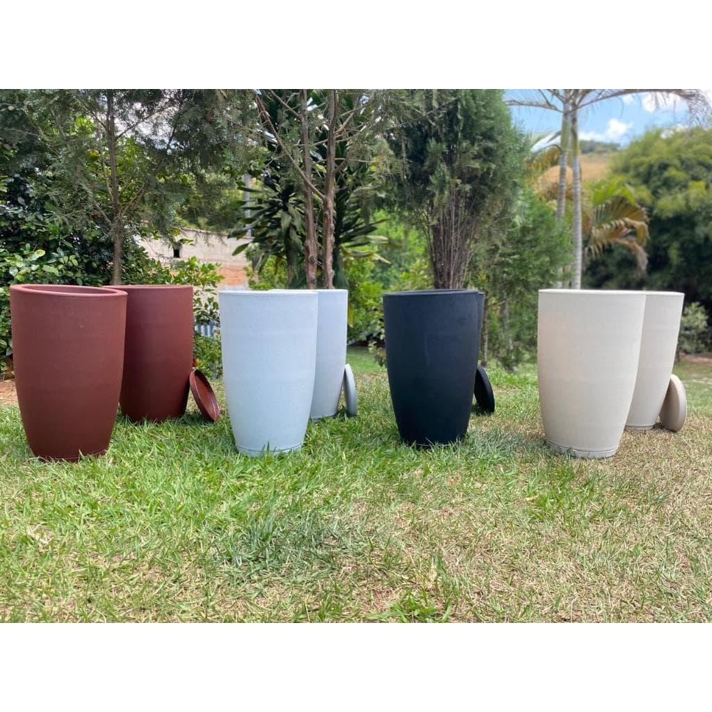 Kit 2 Vasos Bojo Coluna Jateado 55 cm Grande Liso Fosco Vasos Para Plantas ou Flor Decoração