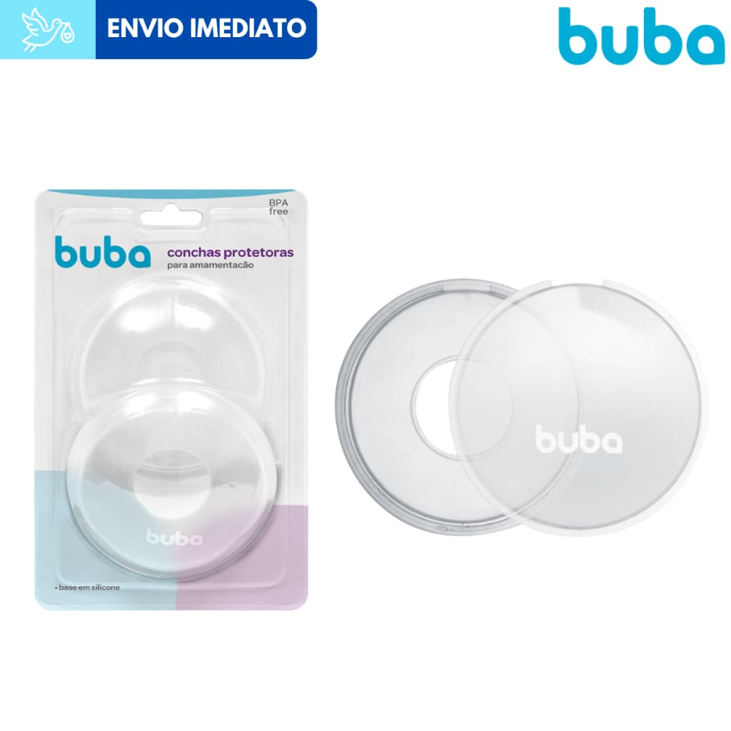 Conchas Protetoras para Amamentação Buba Base Silicone Macio
