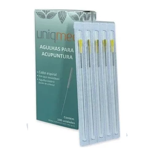 Uniqmed Agulhas para Acupuntura Várias Medidas em Aço Inoxidável 100unid.