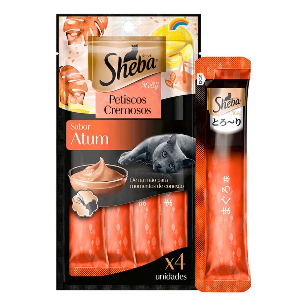 Sheba Petisco Cremoso 12 Pacotes com 4 Unidades  - Escolha o Sabor
