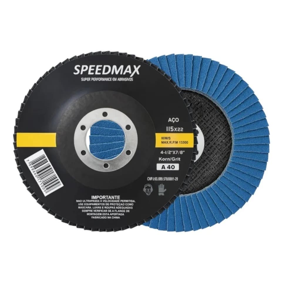 Disco Flap 4 Grao 40 Speedmax Lixa Ferro Madeira Serralheiro