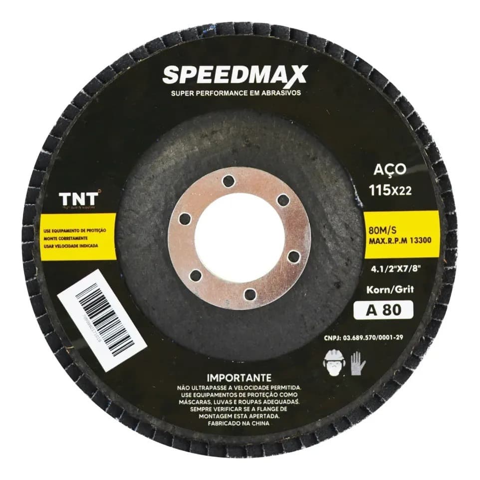 Kit 5/10/15/20 Discos Flap 4 Grão 80 Speedmax Lixa Ferro Madeira Serralheiro
