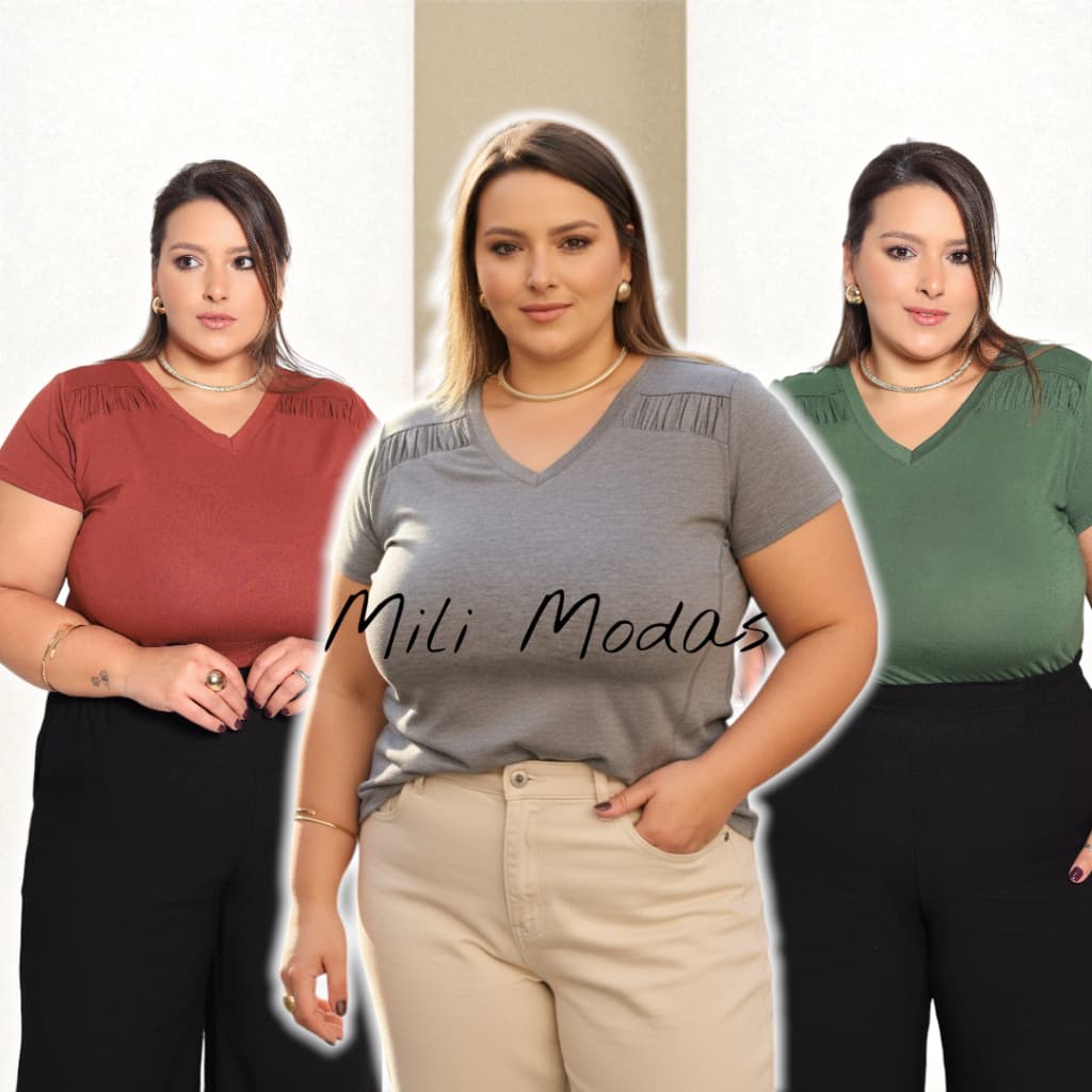 Blusa Plus Size Blusa Gola V Blusa Feminina Grande