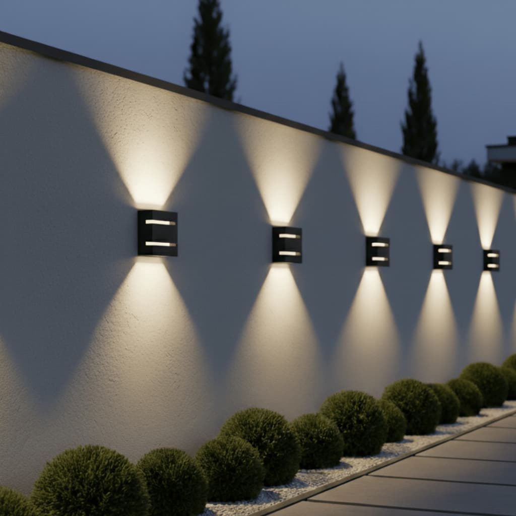 KIT 10 Arandelas Slim 2 Focos 2 Frisos Luminária Externa e Interna parede muro