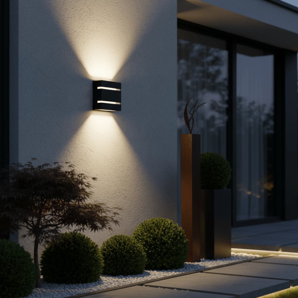 KIT 10 Arandelas Slim 2 Focos 2 Frisos Luminária Externa e Interna parede muro