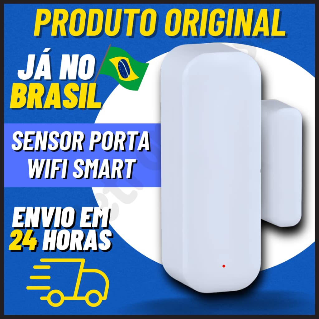 Sensor de Porta e Janela Wi-Fi Inteligente Tuya Smart Life Comando de Voz Sem Fio Alexa Google Home