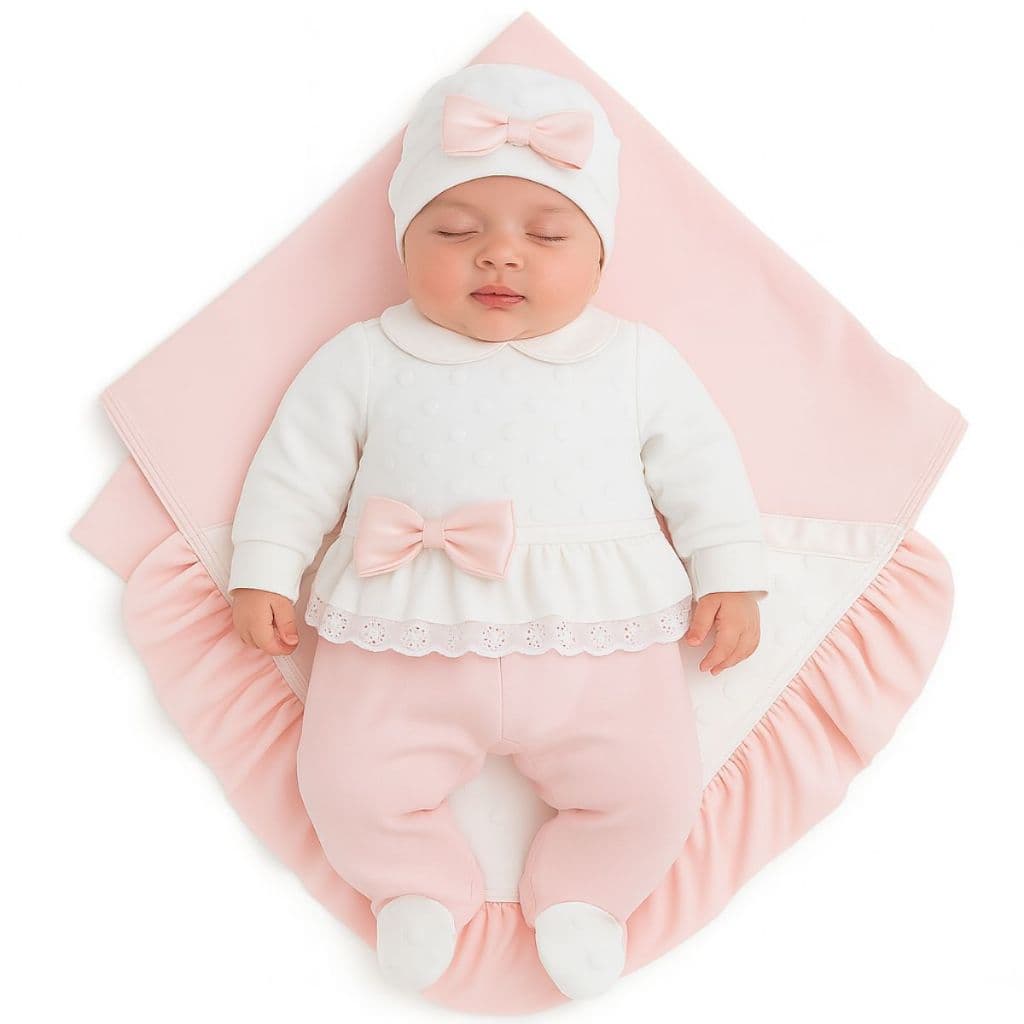 Saída Maternidade Bebê Luxo 4 Peças Booble Soft Saída Maternidade Quentinha Kit Maternidade Completo