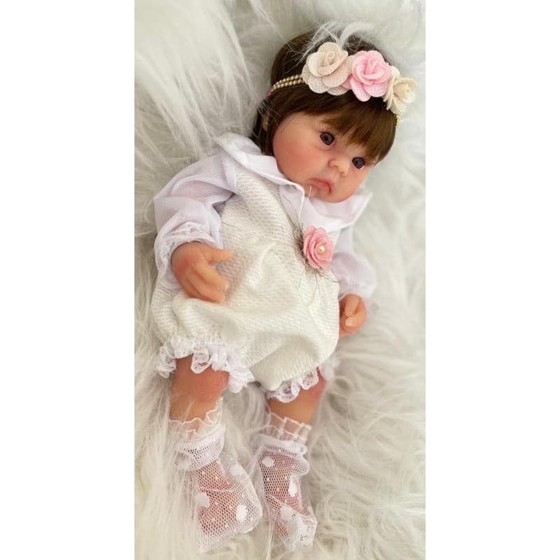 Bebê Reborn Molinha Silicone Sólido Mama Faz Xixi 33cm Lua 2