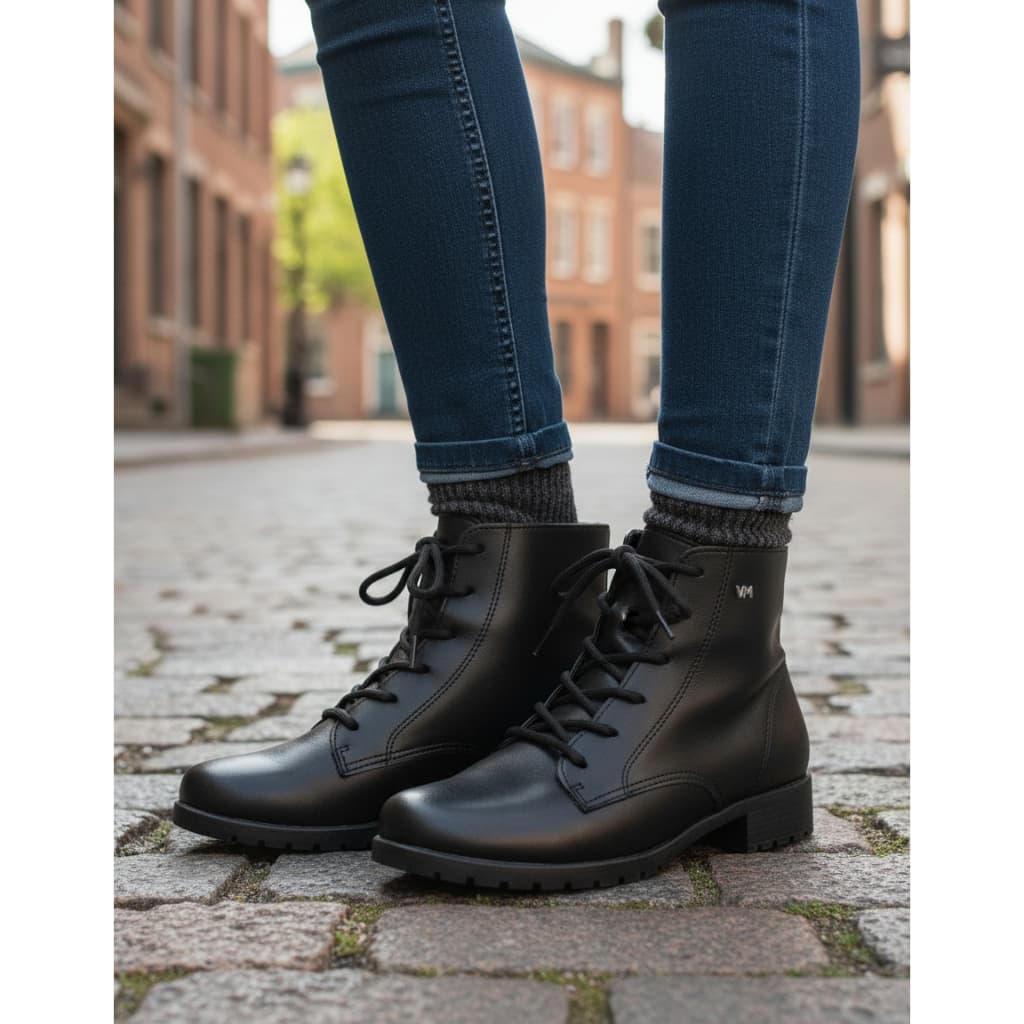 Bota Coturno Via Marte Original Feminina Cano Curto Confortável Macia Versátil Tendência Moda