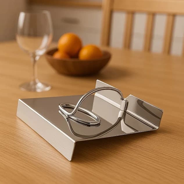 Porta-Guardanapos de Mesa em Inox Polido com Peso Elegante Resistente Durável cozinha