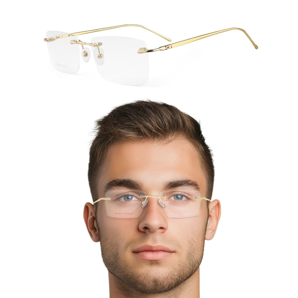 Armação De Óculos Masculino Sem Aro Parafusado Balgriff