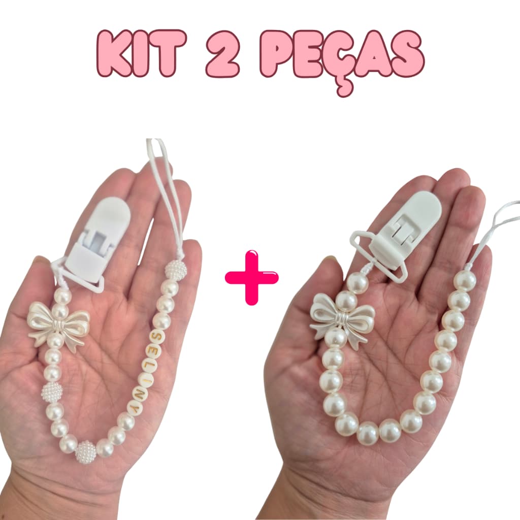 Prendedor de Chupeta Personalizado com nome do bebê.
