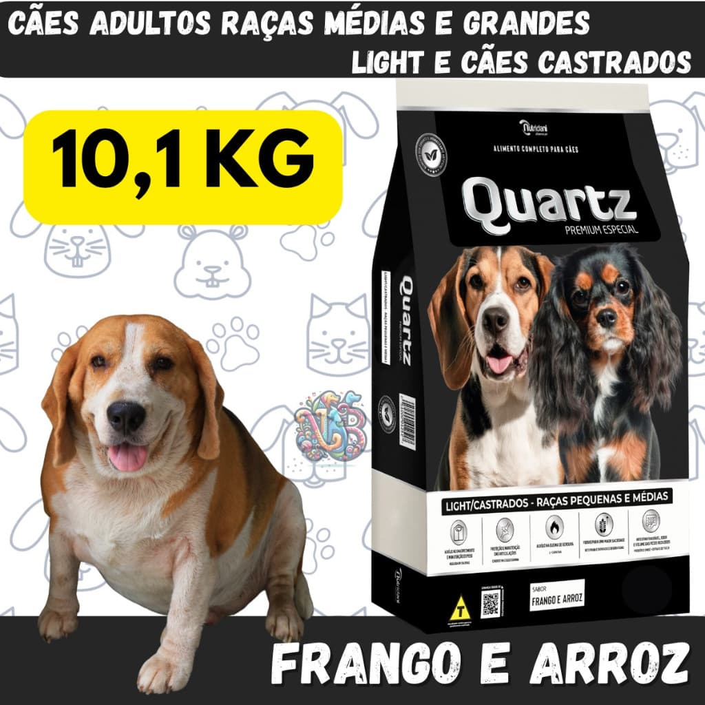 Quartz Light Castrados 10kgs - Ração para Cães Premium Especial